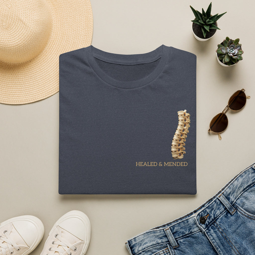 Unisex Gold & Titanium: Premium Scoliosis Spine T-shirt