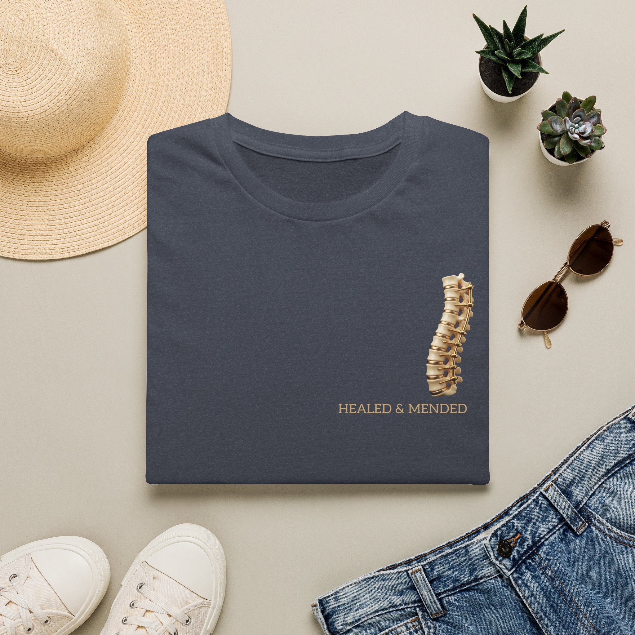 Unisex Gold & Titanium: Premium Scoliosis Spine T-shirt
