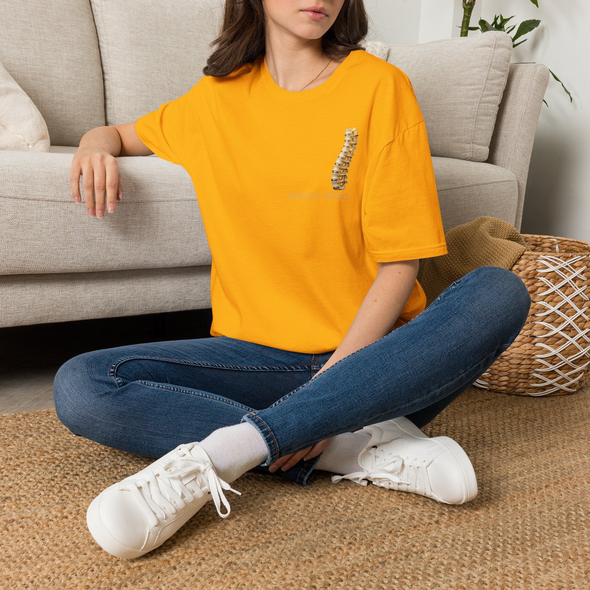 Unisex Gold & Titanium: Premium Scoliosis Spine T-shirt