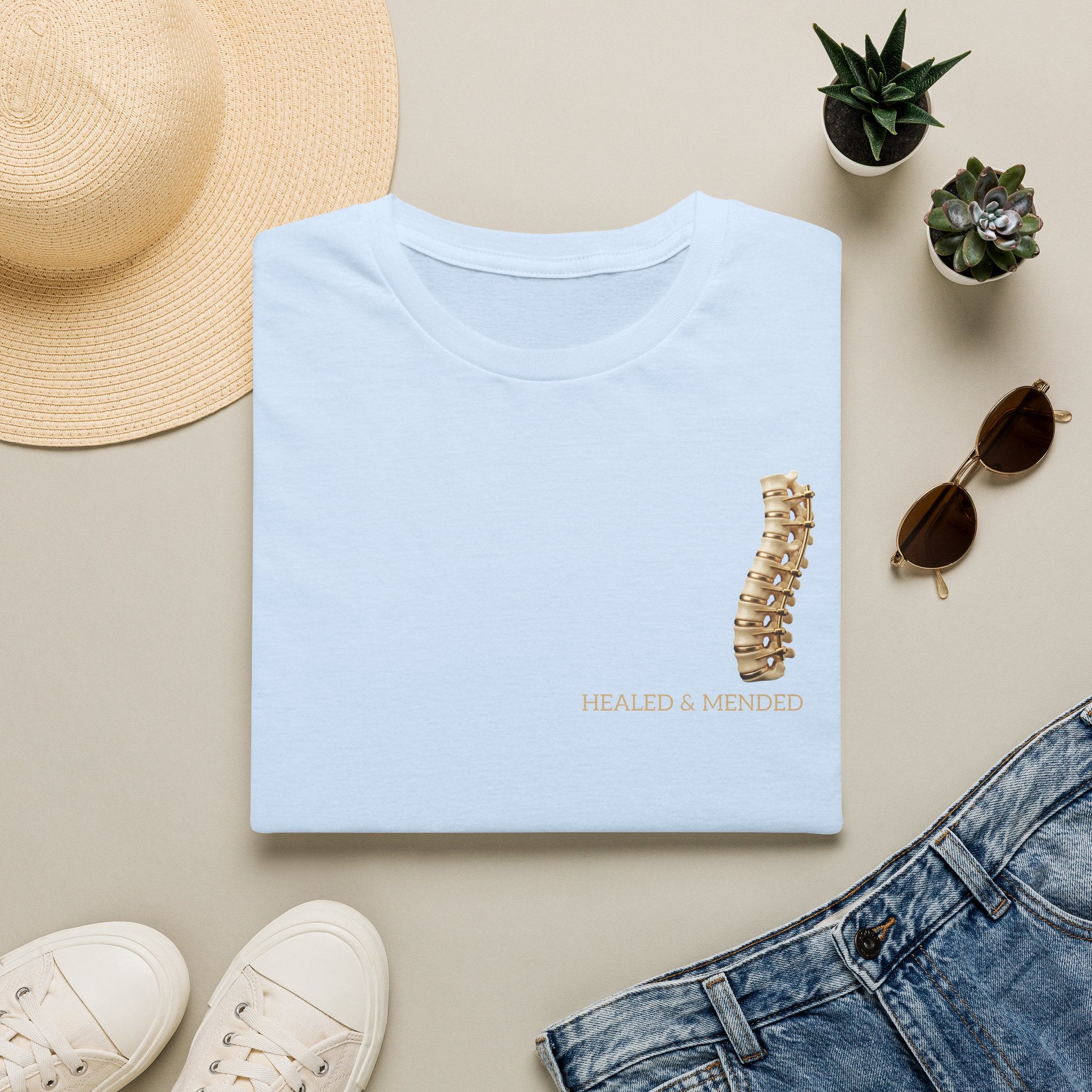 Unisex Gold & Titanium: Premium Scoliosis Spine T-shirt