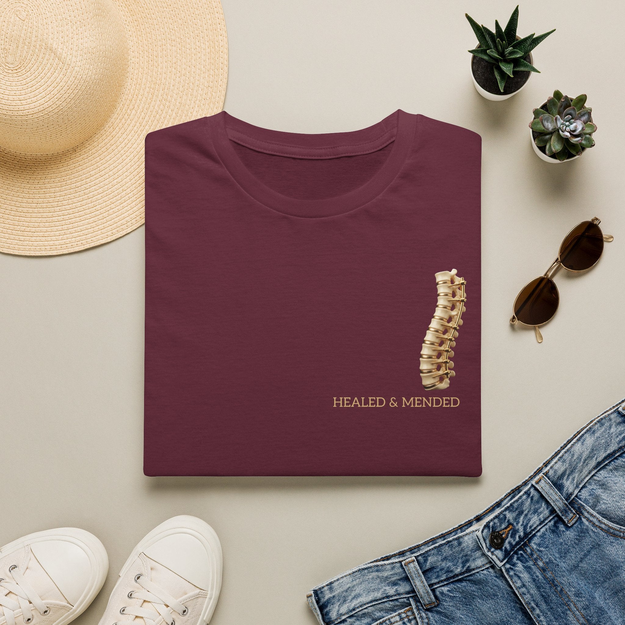 Unisex Gold & Titanium: Premium Scoliosis Spine T-shirt
