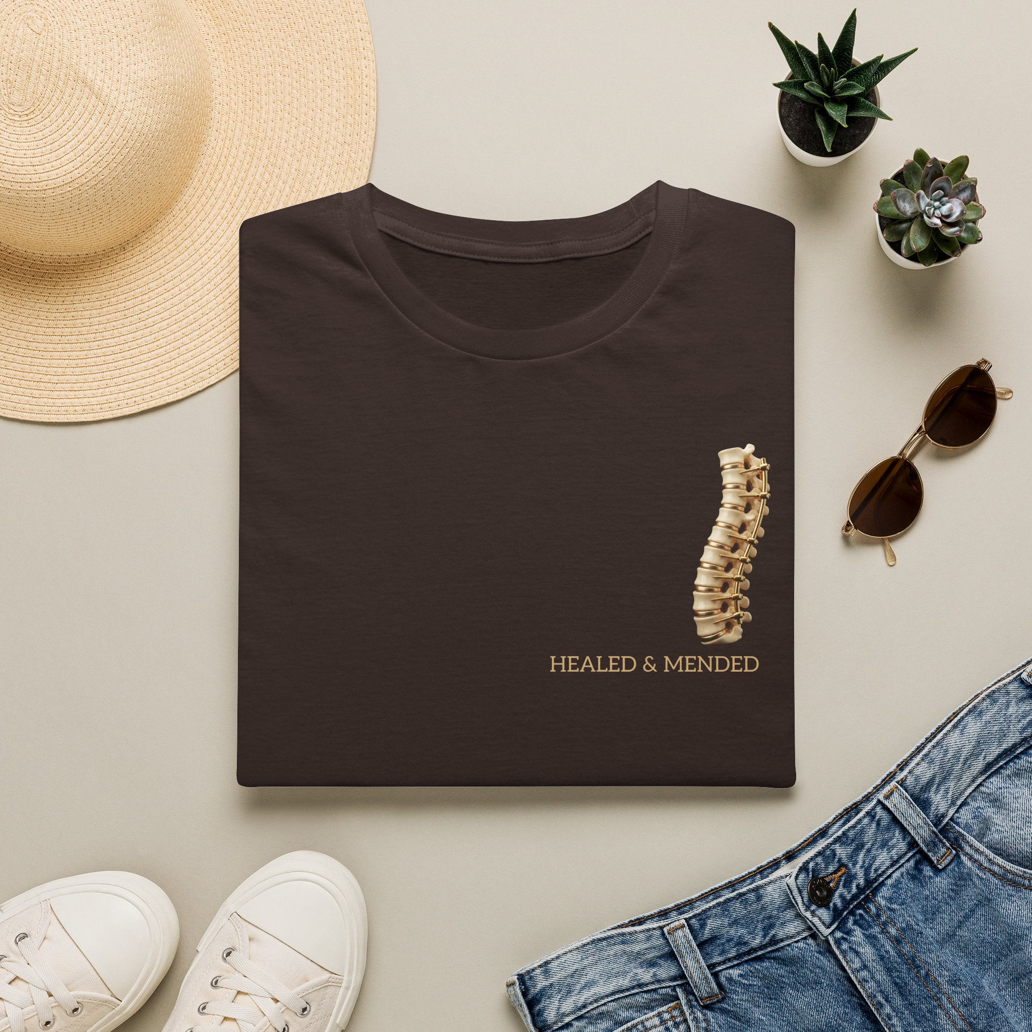 Unisex Gold & Titanium: Premium Scoliosis Spine T-shirt