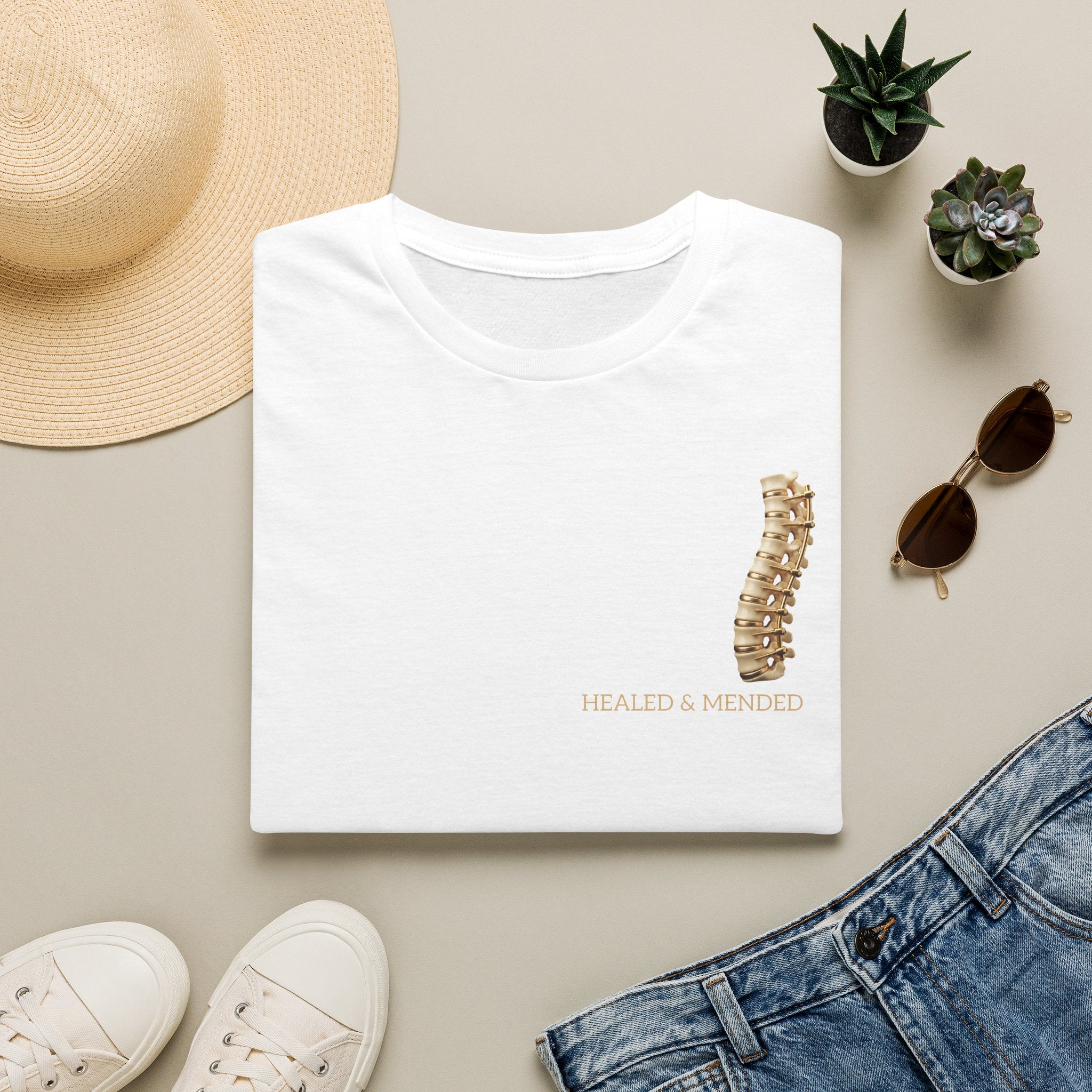 Unisex Gold & Titanium: Premium Scoliosis Spine T-shirt