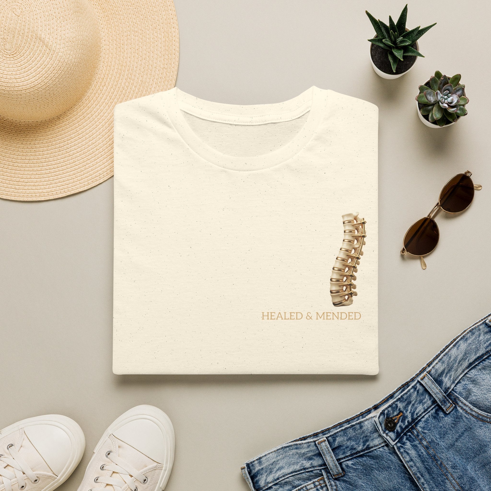 Unisex Gold & Titanium: Premium Scoliosis Spine T-shirt