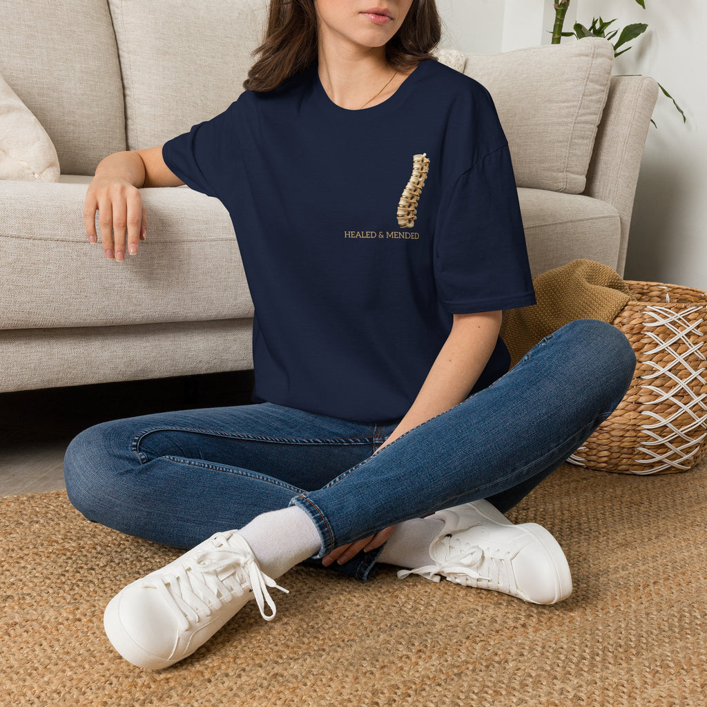 Unisex Gold & Titanium: Premium Scoliosis Spine T-shirt