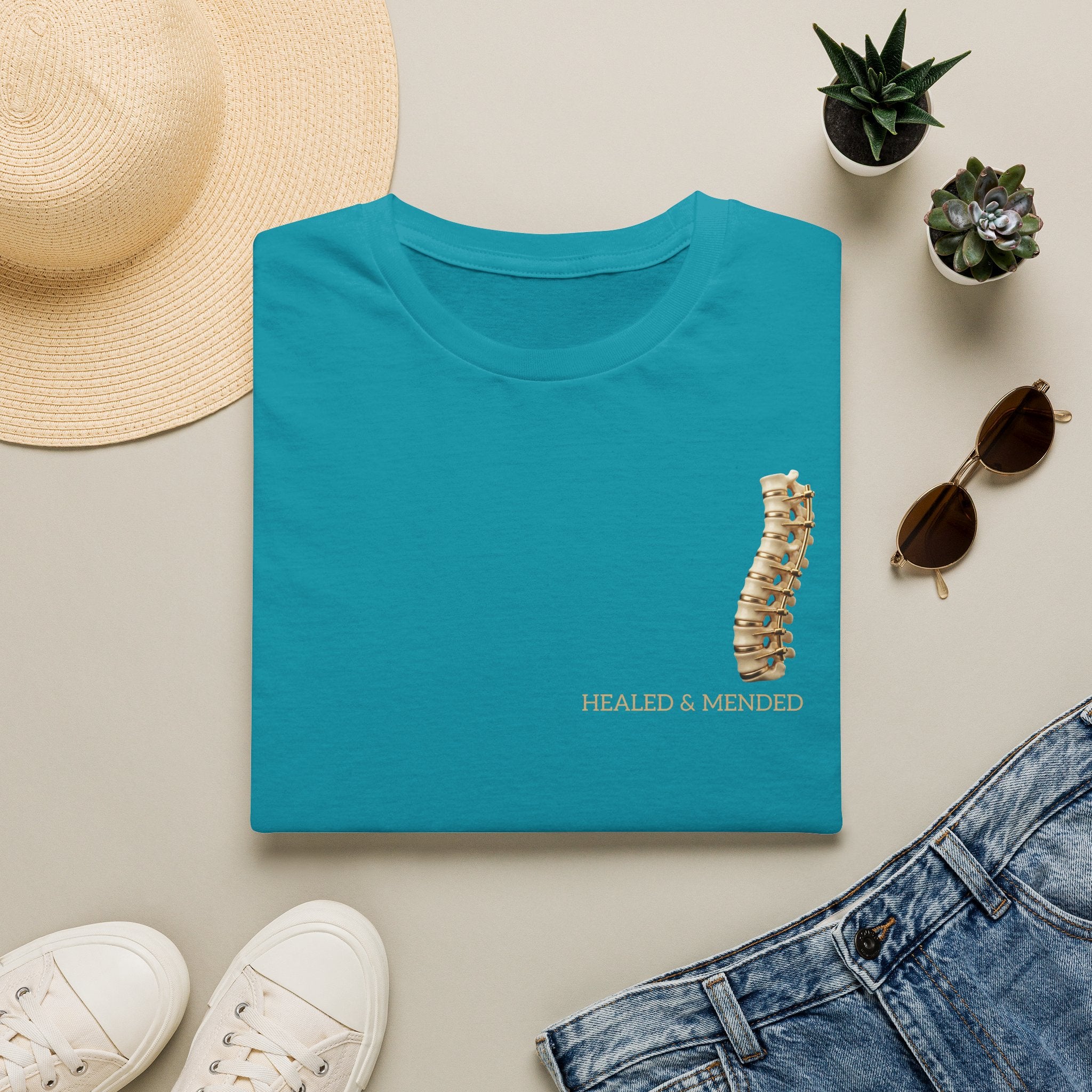 Unisex Gold & Titanium: Premium Scoliosis Spine T-shirt
