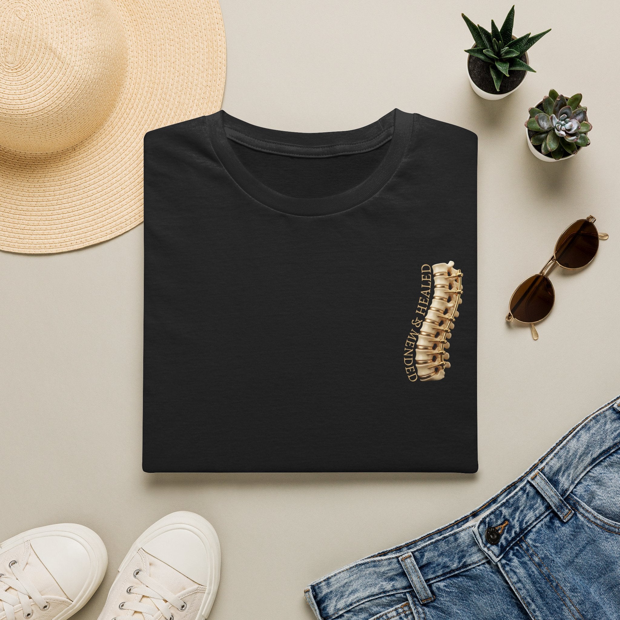 Unisex Gold & Titanium: Premium Scoliosis Spine T-shirt