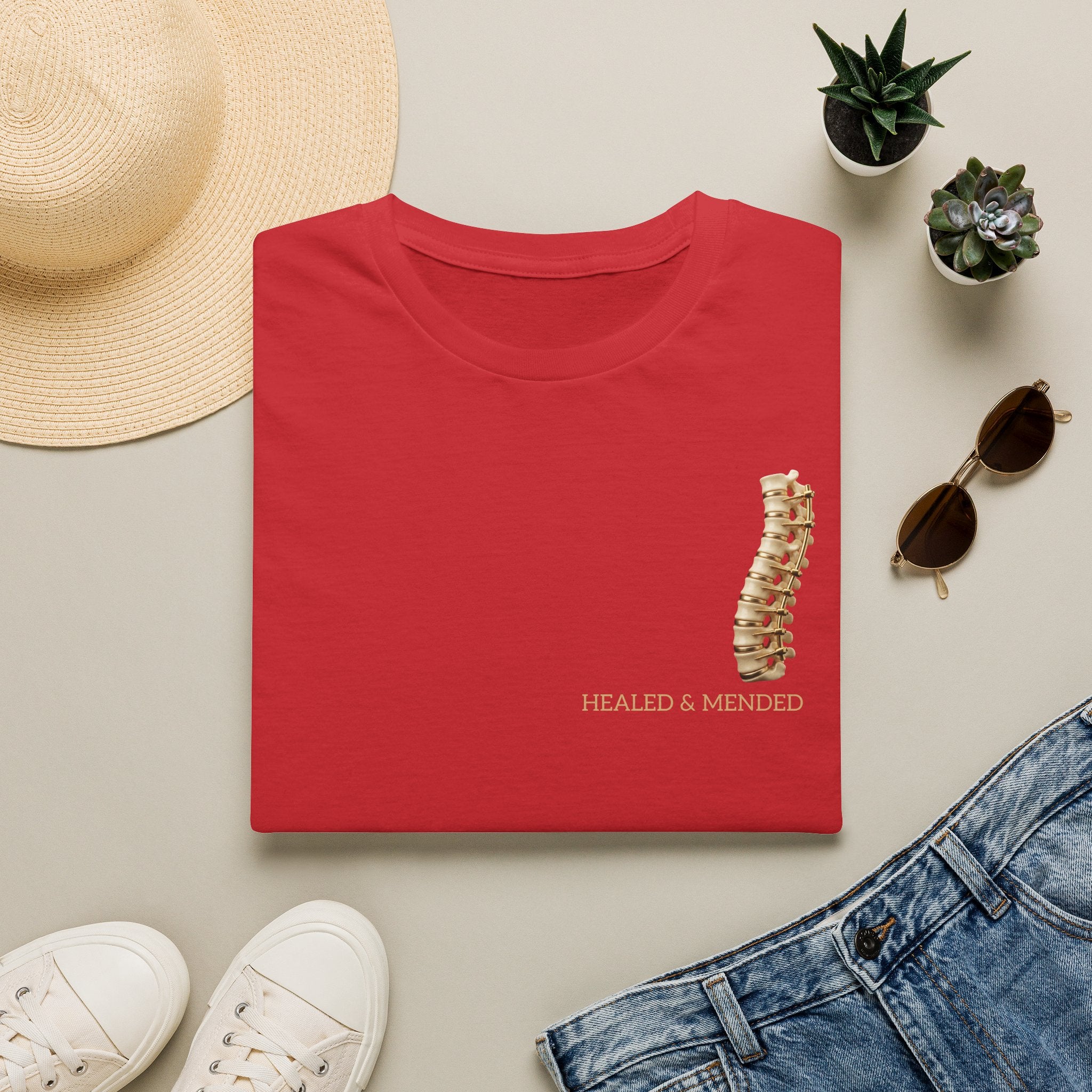 Unisex Gold & Titanium: Premium Scoliosis Spine T-shirt