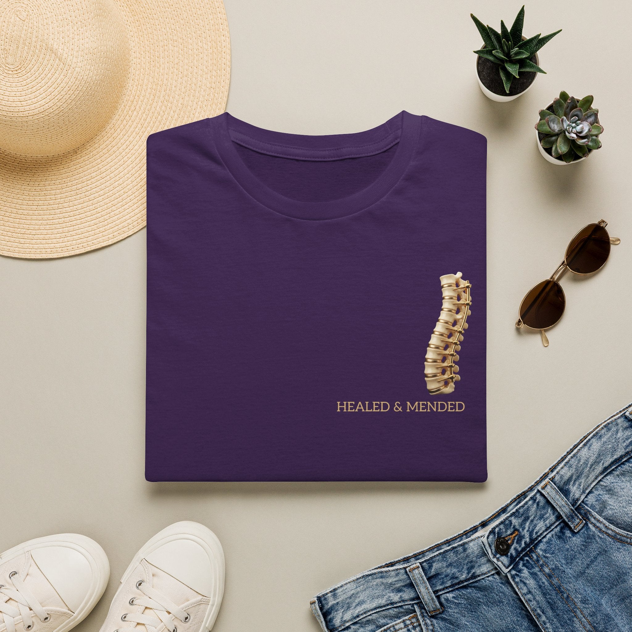 Unisex Gold & Titanium: Premium Scoliosis Spine T-shirt