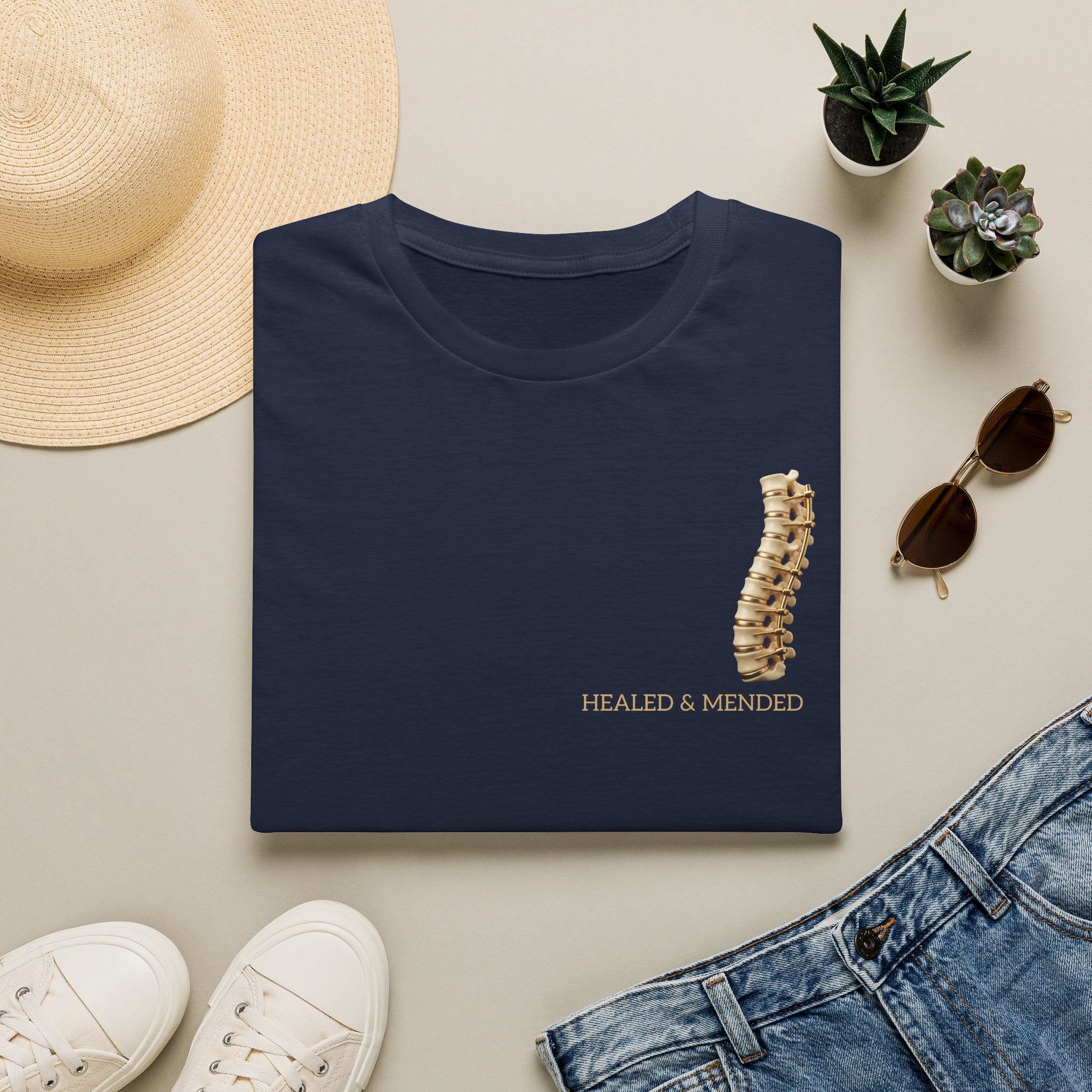 Unisex Gold & Titanium: Premium Scoliosis Spine T-shirt
